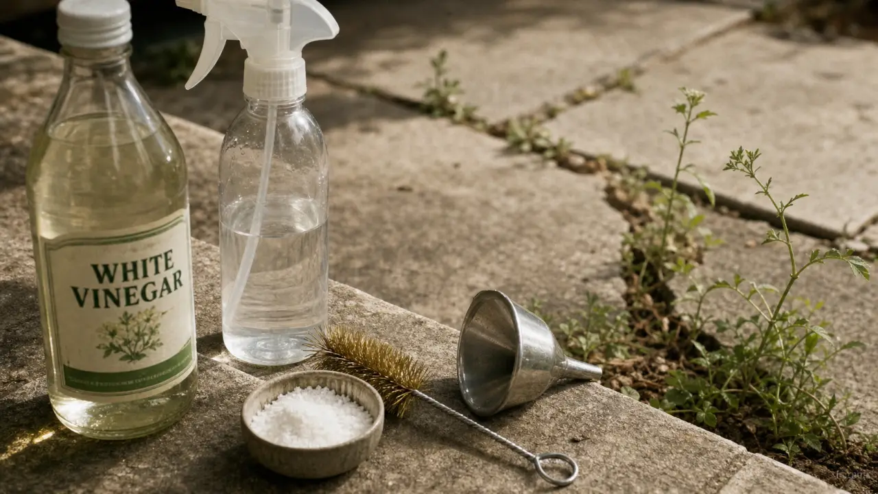 Dosage désherbant vinaigre sel liquide vaisselle : sel et vinaigre pour désherber