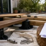 Kit terrasse bois : pose de lames sur plots et lambourdes