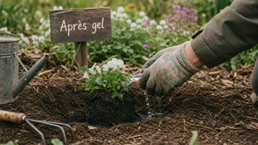 Quand planter des fleurs : motte humide et plantation après gel