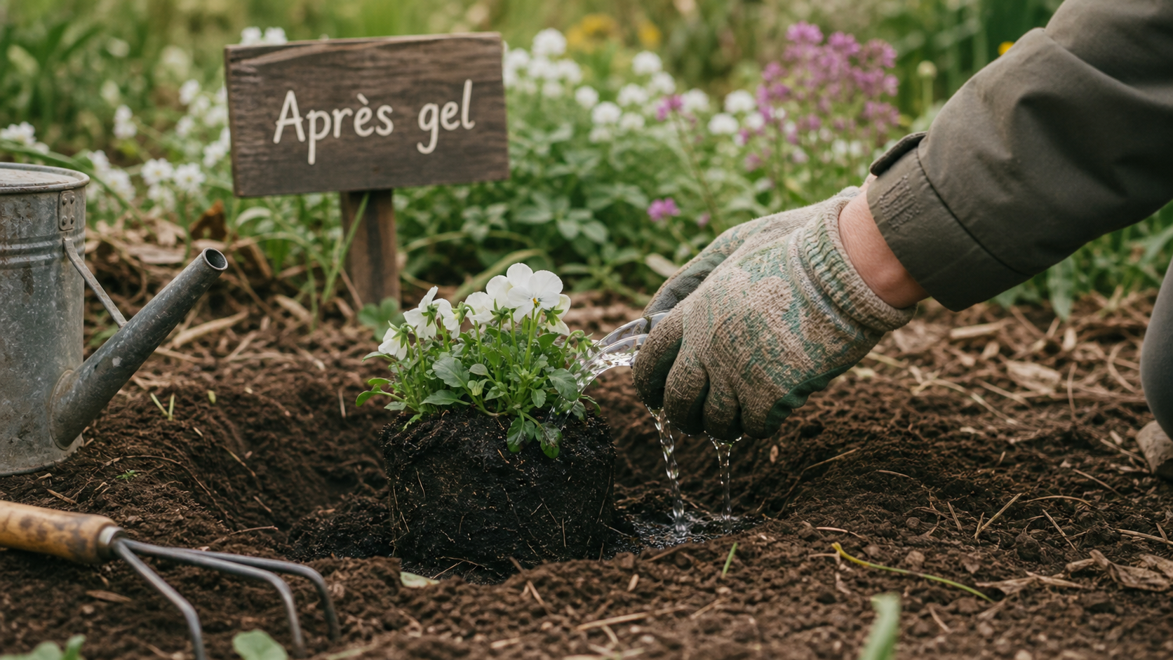 Quand planter des fleurs : motte humide et plantation après gel