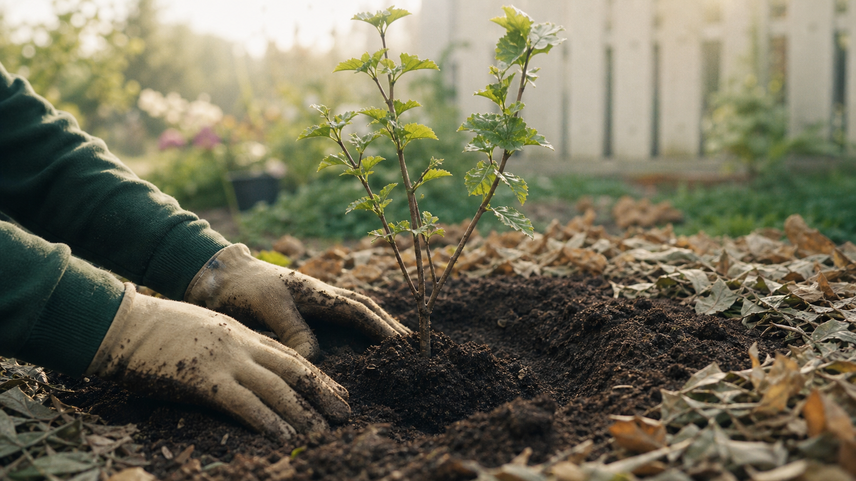 Quand planter un hibiscus en pleine terre : jeune hibiscus planté en terre, arrosage