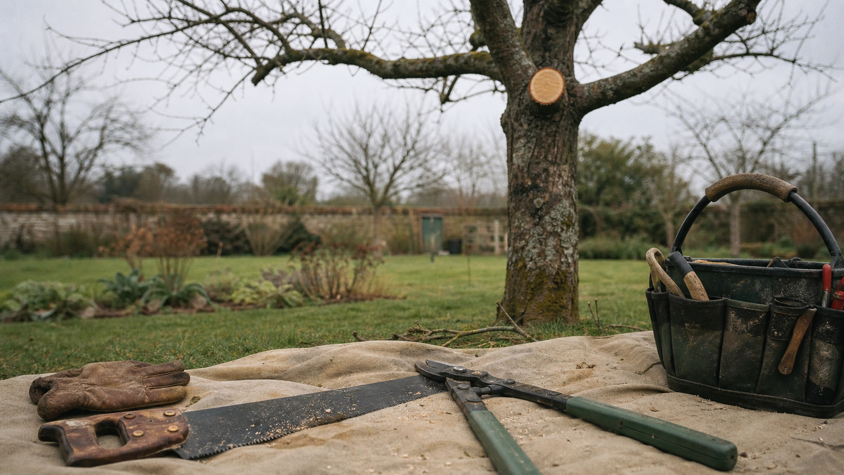 Quand tailler arbre : scie et ébrancheur d’hiver sur fruitier