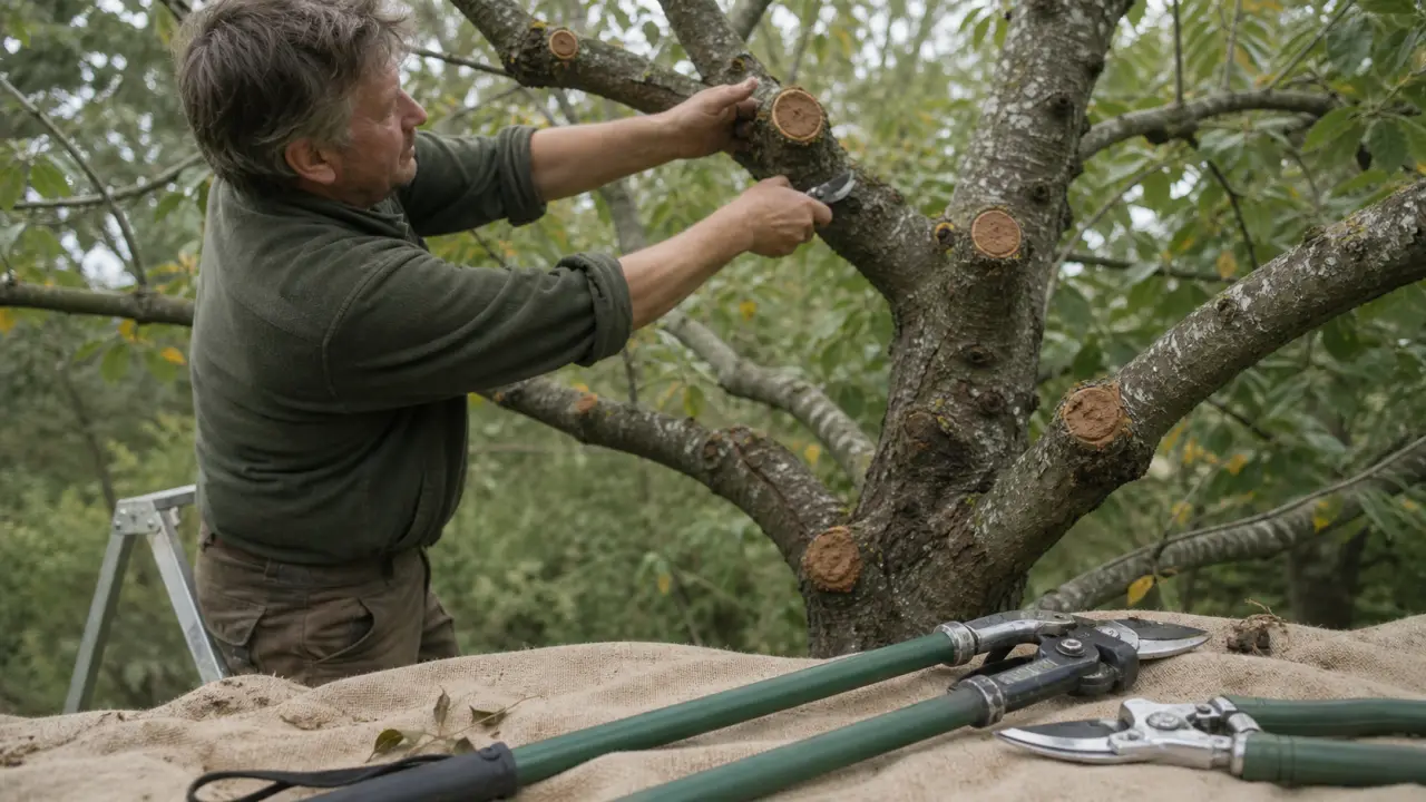 Tailler un cerisier adulte : coupe de branches sur cerisier mature
