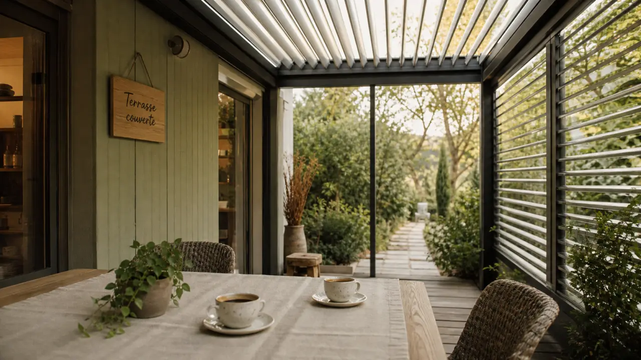 Terrasse couverte maison avec pergola aluminium