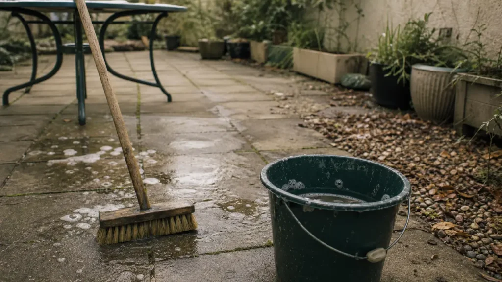 Nettoyage de terrasse : savon noir, pression ou antimousse selon le revêtement