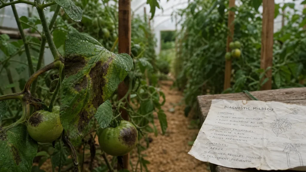 Tomates: reconnaître les maladies courantes, feuille tachée brun-noir et recroquevillée