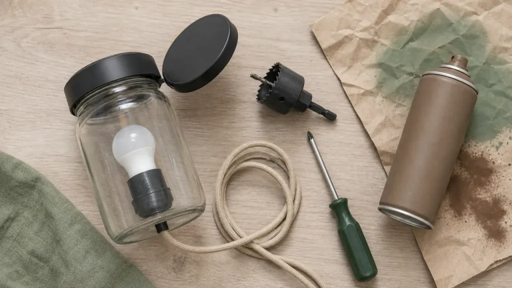 Lampe DIY avec un bocal en verre : un projet simple, déco et sécurisé