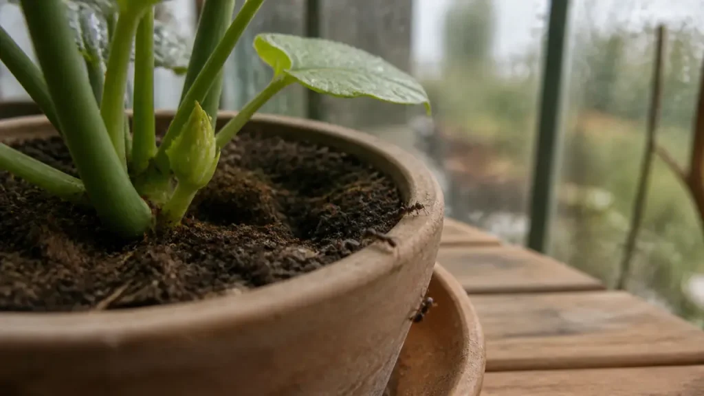 Fourmis dans les plantes : repérer les pucerons, couper la piste et protéger le pot