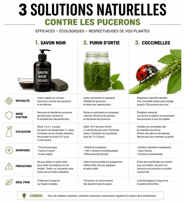 Comparatif des solutions anti puceron naturel pour le jardin