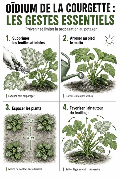 Traitement oidium courgette : gestes essentiels pour limiter l'oïdium au potager