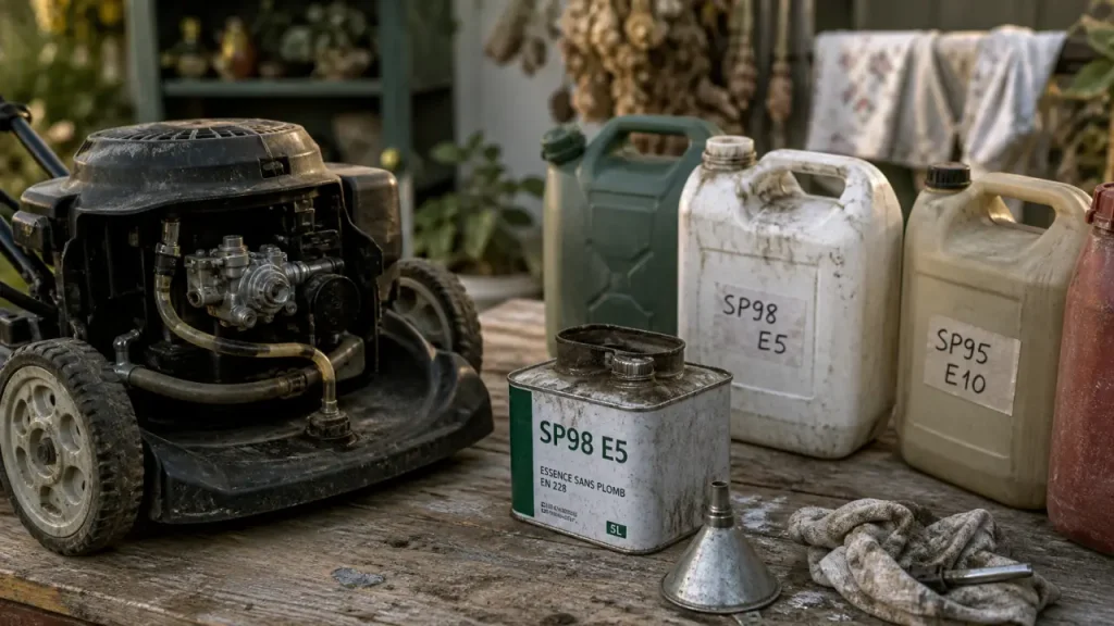 SP95 ou SP98 pour une tondeuse : le bon carburant selon le moteur, l’âge et l’éthanol