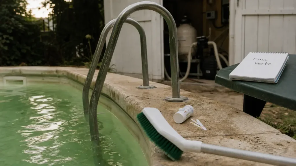 Piscine eau verte : corriger le pH, relancer la filtration et réussir le traitement choc