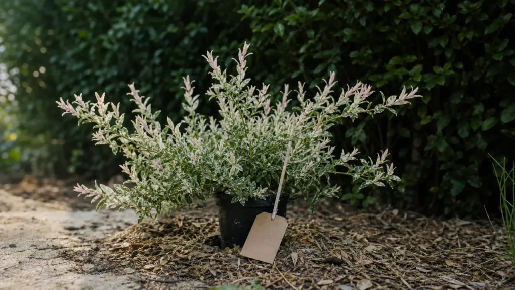 Saule crevette en buisson : un arbuste compact, panaché et plus simple à intégrer qu’une forme sur tige